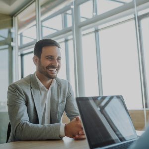 young man in a job interview